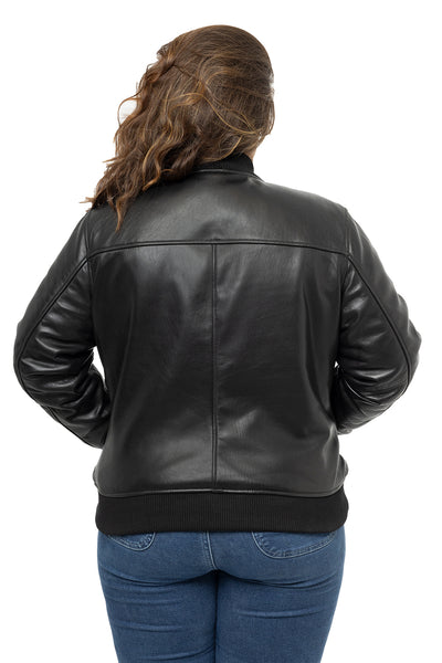 Dani Womens Fashion Leather Bomber Jacket