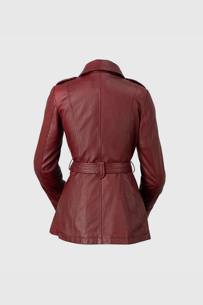 Traci Womens Leather Jacket Oxblood
