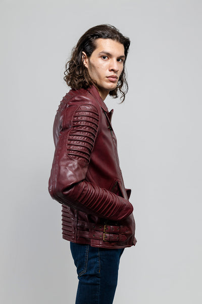 Brooklyn Mens Lambskin Leather Jacket Oxblood