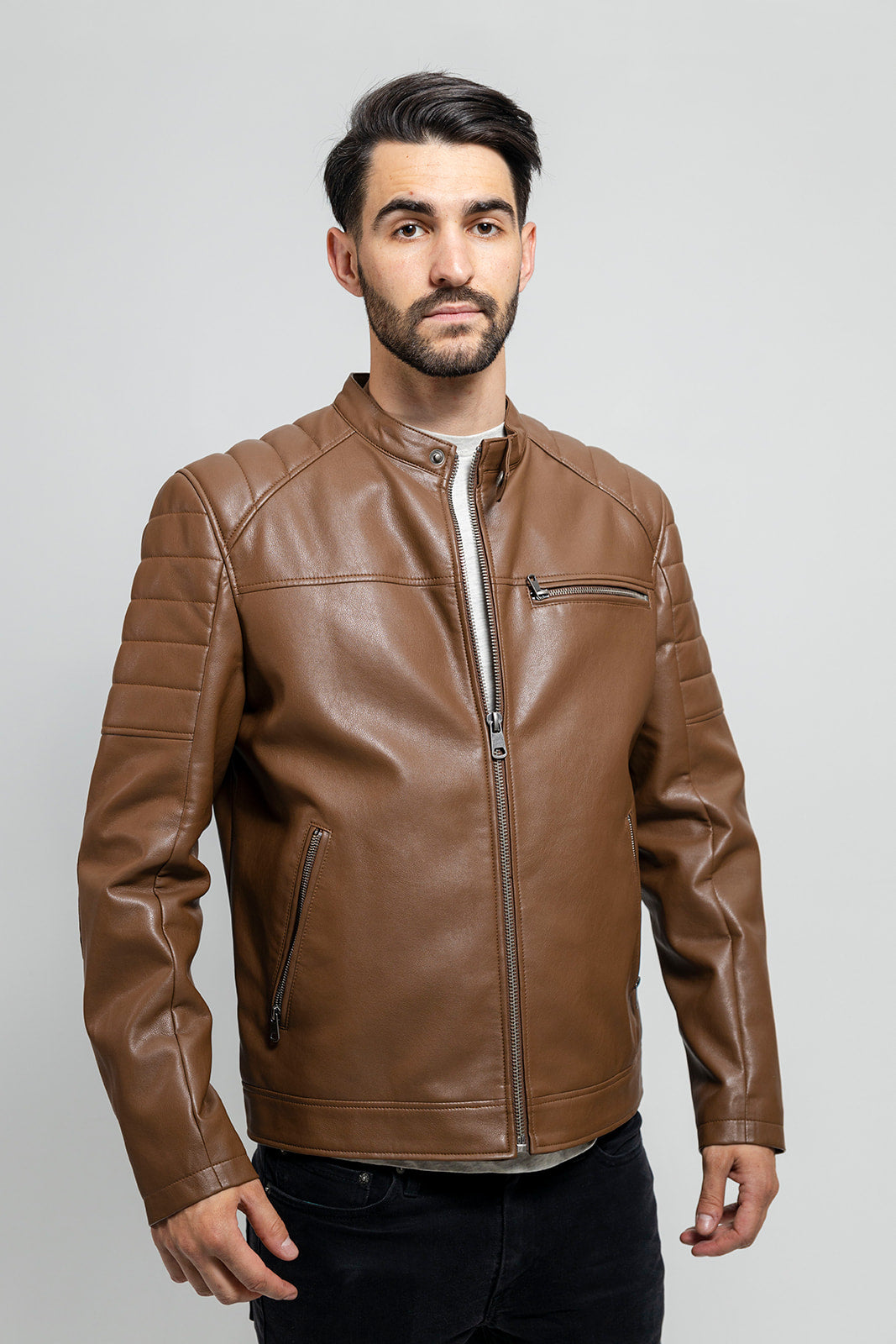 Dustin Mens Vegan Faux Leather Jacket