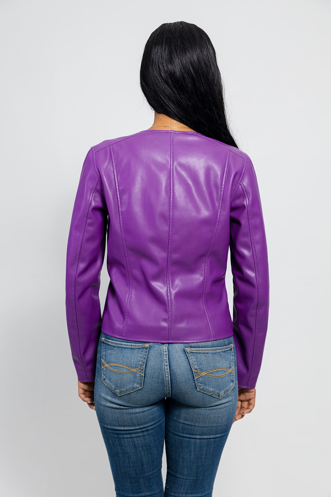 Violet Womens Vegan Faux Leather Jacket