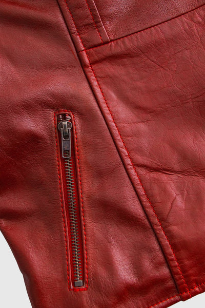 Abigail Womens Vintage Moto Leather Jacket